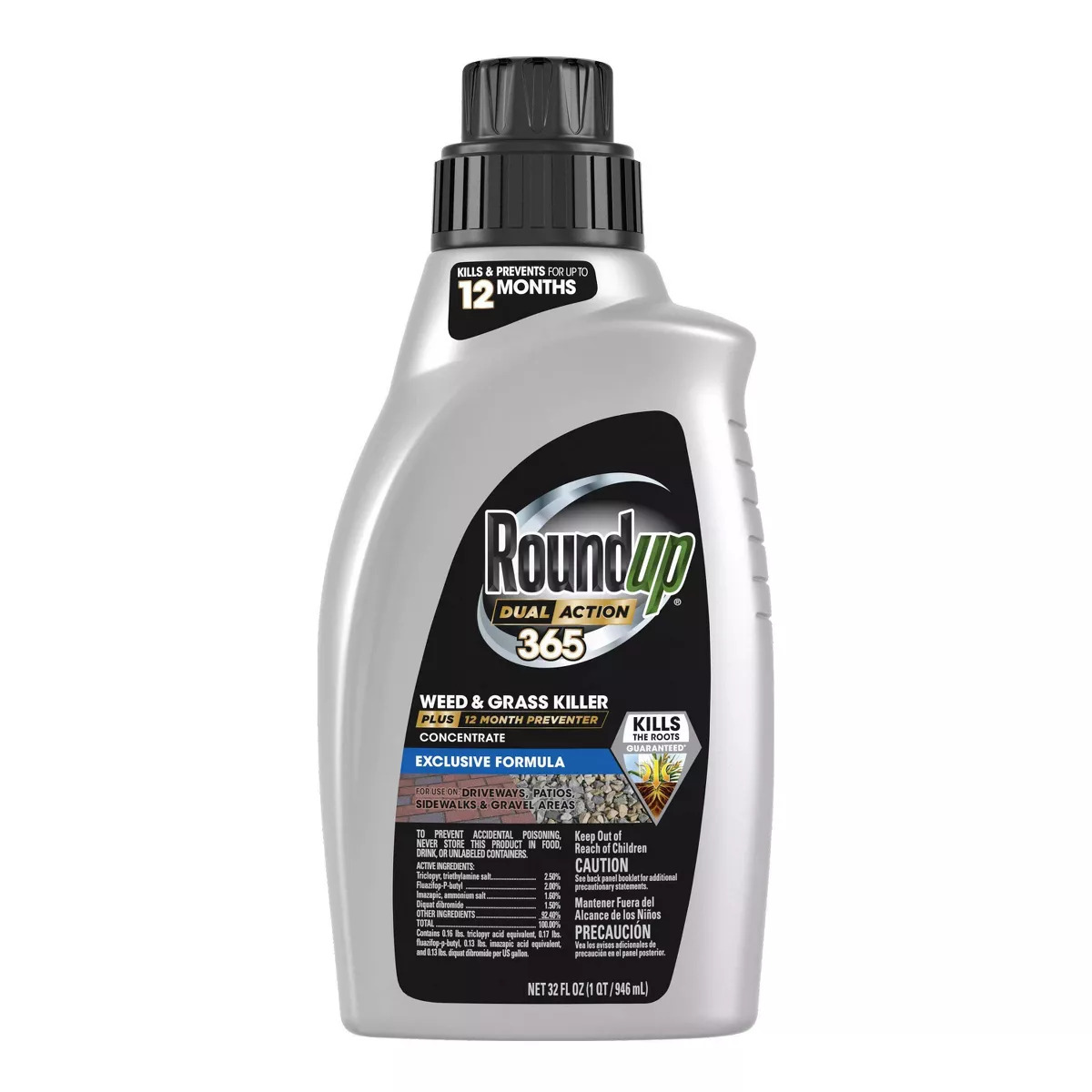 Roundup Dual Action 365 Weed and Grass Killer Plus 12 Month Preventer Concentrate 32 fl oz
