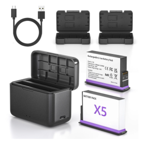 2 Pack Rechargeable Battery for Insta360 X5 Action Camera